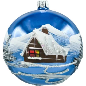 Syn Bombkarza szklana Bombka okrągła Zimowa Kraina: niebieska