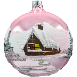 Syn Bombkarza szklana Bombka okrągła Zimowa Kraina: różowa