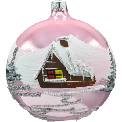 Syn Bombkarza szklana Bombka okrągła Zimowa Kraina: różowa