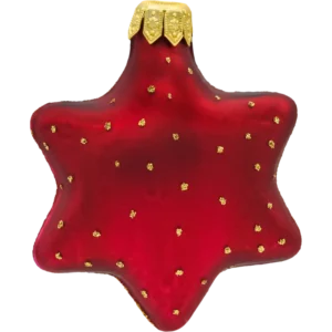 Szklana bombka choinkowa figurka forma ze szkła czerwona gwiazdka w złocie