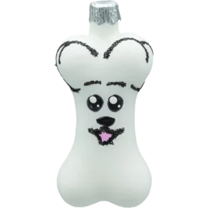 Szklana Bombka Choinkowa Kula forma bańka ze szkła kość z pyszczkiem pieska