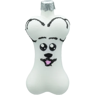 Szklana Bombka Choinkowa Kula forma bańka ze szkła kość z pyszczkiem pieska