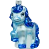 Szklana Bombka choinkowa figurka forma bańka kula ze szkła kucyk pony niebieski front