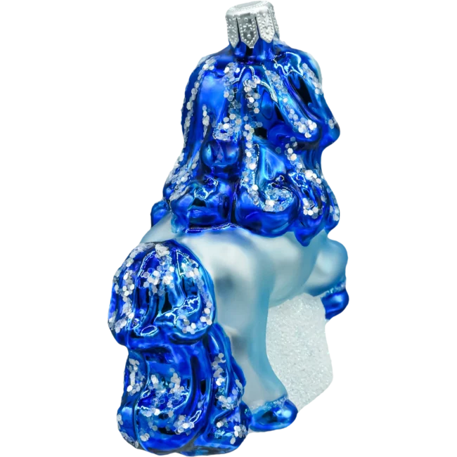 Szklana Bombka choinkowa figurka forma bańka kula ze szkła kucyk pony niebieski tyl