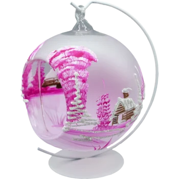 Bombka Lampion ze stojakiem: Różowa Zima