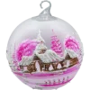 Szklana Bombka Choinkowa figurka forma bańka kula ze szkła lampion z otworem ze stojakiem różowy tył bez stojaka
