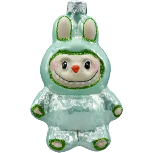 Szklana Bombka Choinkowa figurka forma bańka kula ze szkła Labubu zielone