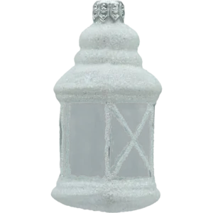 Szklana Bombka Choinkowa Figurka forma bańka kula ze szkła latarnia zimowa przezroczysta przód