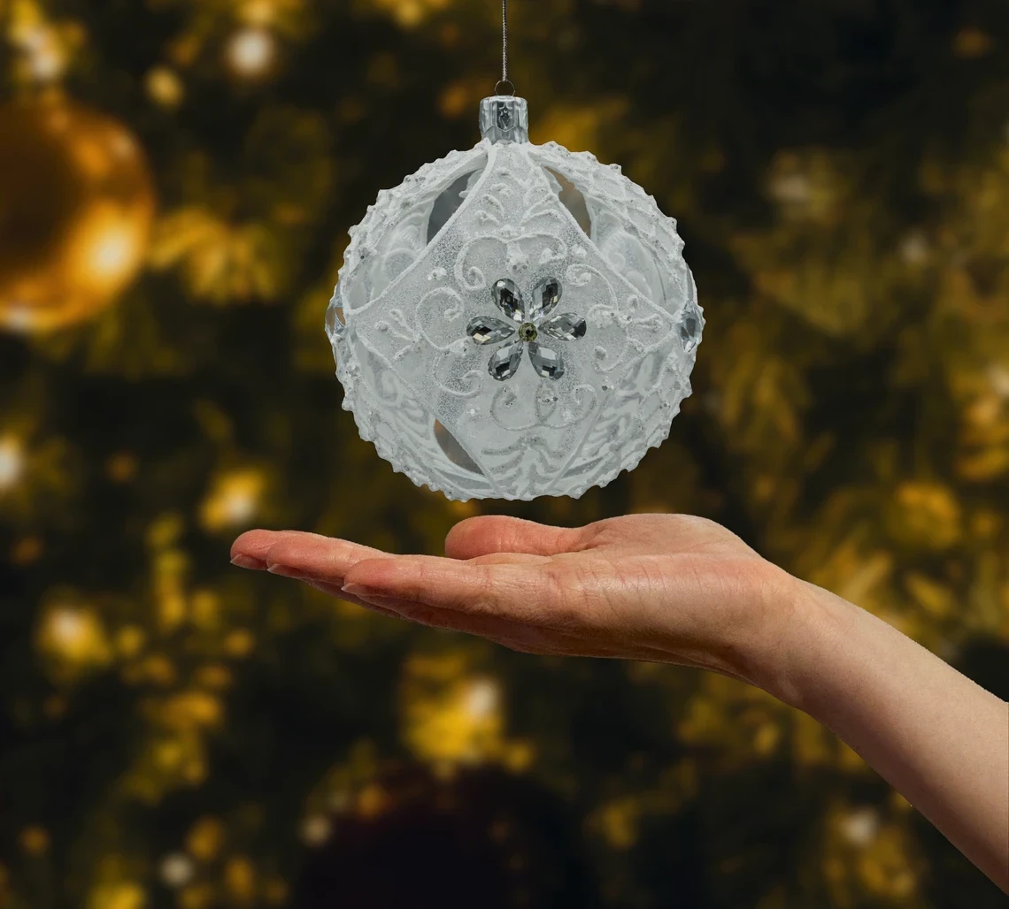 Bombka okrągła Kryształowy Ornament realne zdjęcie