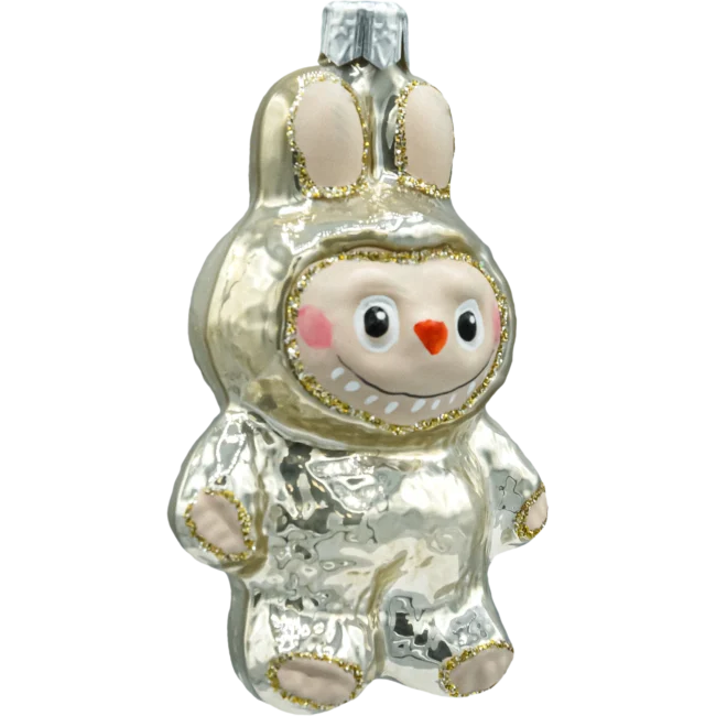Szklana Bombka choinkowa figurka labubu szklane platynowe