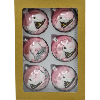 Szklana Bombka choinkowa figurka forma ze szkła okrągły zestaw szklanych kul