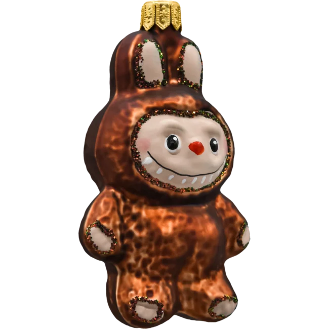 Bombka szklana figurka Labubu: brązowe bok