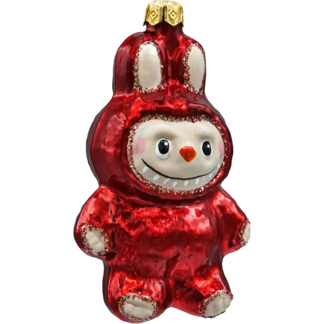 Szklana Bombka choinkowa figurka forma w kształcie labubu bok