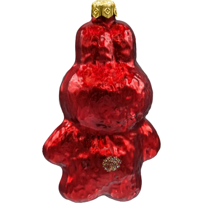 Szklana Bombka choinkowa figurka forma w kształcie labubu czerwone tył