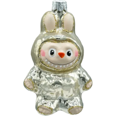 Szklana Bombka Choinkowa figurka forma ze szkła labubu platynowe