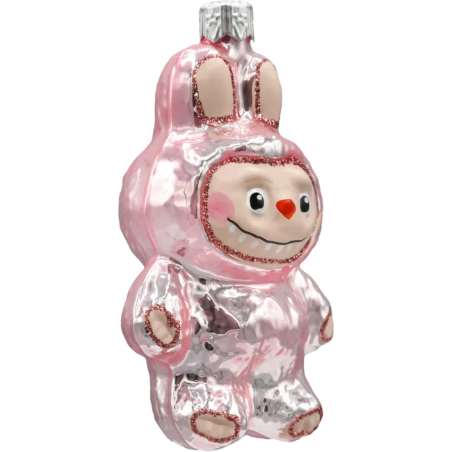 Bombka szklana figurka Labubu: różowe bok