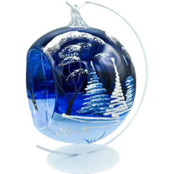 Bombka Lampion ze stojakiem: granatowy