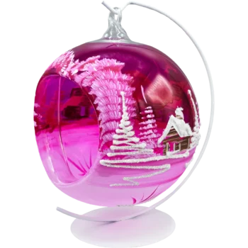 Bombka Lampion ze stojakiem: różowy