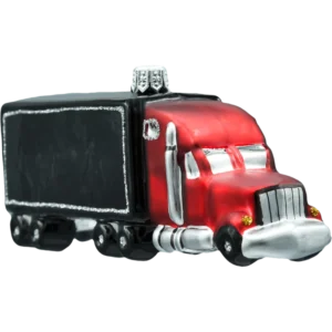 Bombka szklana figurka Ciężarówka Tir z naczepą: czarna