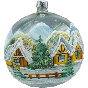 Szklana bombka choinkowa figurka forma kula ze szkła przezroczysta