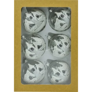 Szklany zestaw kul ręcznie malowanych bombek ze szkła 6 sztuk