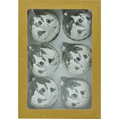 Szklany zestaw kul ręcznie malowanych bombek ze szkła 6 sztuk