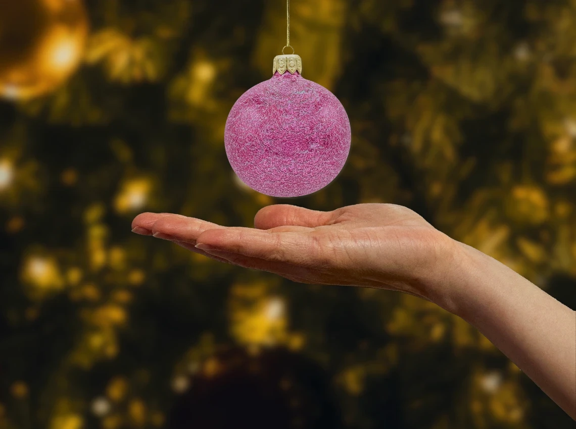 Bombki okrągłe zestaw różowo-złoty realne zdjęcie