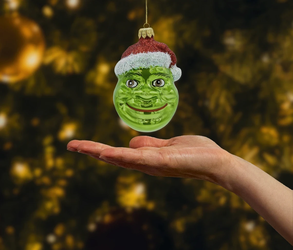 Ogr w czapce Mikołaja realne zdjęcie