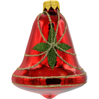 Bombka szklana choinkowa figurka Dzwonek czerwony