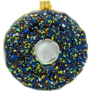 Szklana bombka choinkowa figurka Donut w czekoladzie