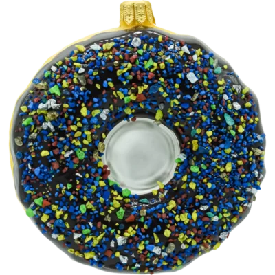 Szklana bombka choinkowa figurka Donut w czekoladzie