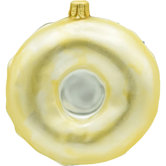 Szklana bombka choinkowa figurka Donut w czekoladzie tył