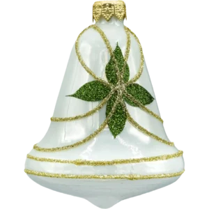 Bombka szklana choinkowa figurka Dzwonek biały