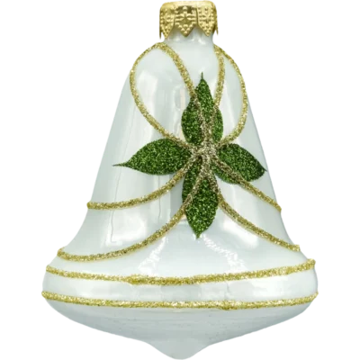 Bombka szklana choinkowa figurka Dzwonek biały