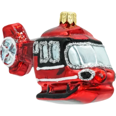 Szklana bombka choinkowa figurka Helikopter