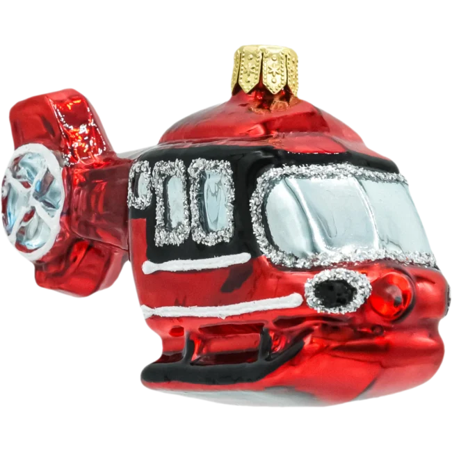 Szklana bombka choinkowa figurka Helikopter