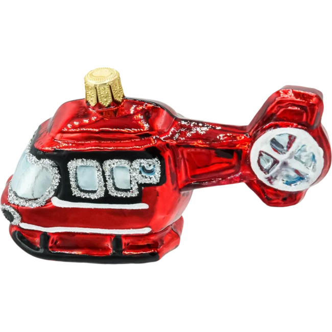 Szklana bombka choinkowa figurka Helikopter profil