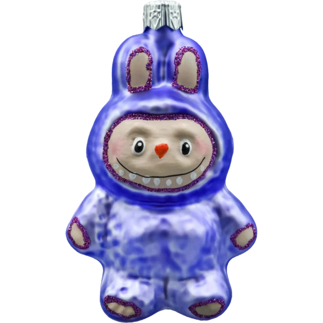 Bombka szklana choinkowa figurka Labubu: purpurowe