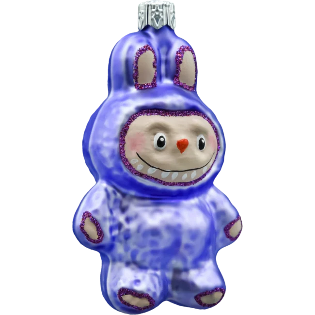Bombka szklana choinkowa figurka Labubu: purpurowe bok