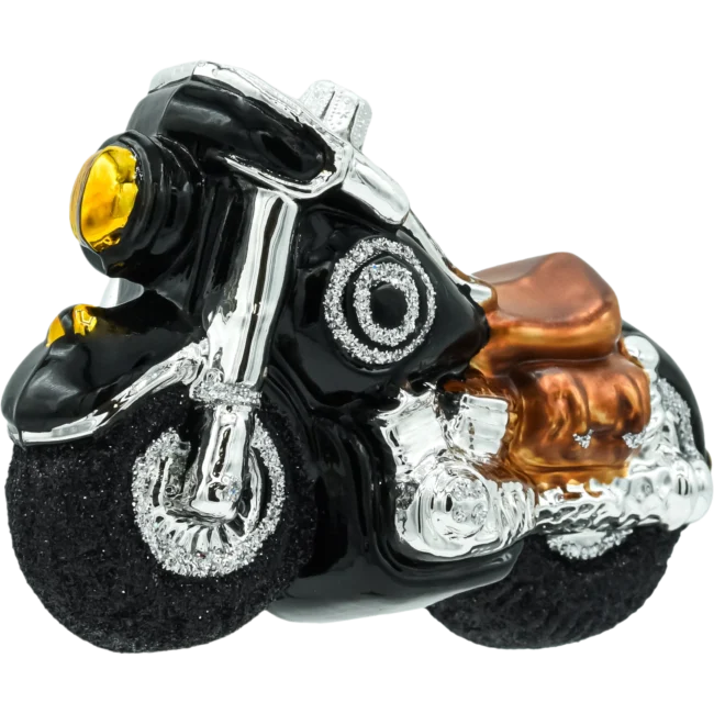 Szklana bombka choinkowa figurka Motocykl retro front