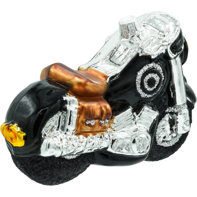 Szklana bombka choinkowa figurka Motocykl retro tył