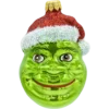 Szklana bombka choinkowa figurka Ogr w czapce Mikołaja