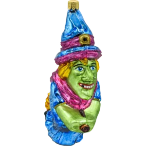 Szklana bombka choinkowa figurka Wiedźma na miotle