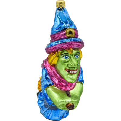 Szklana bombka choinkowa figurka Wiedźma na miotle