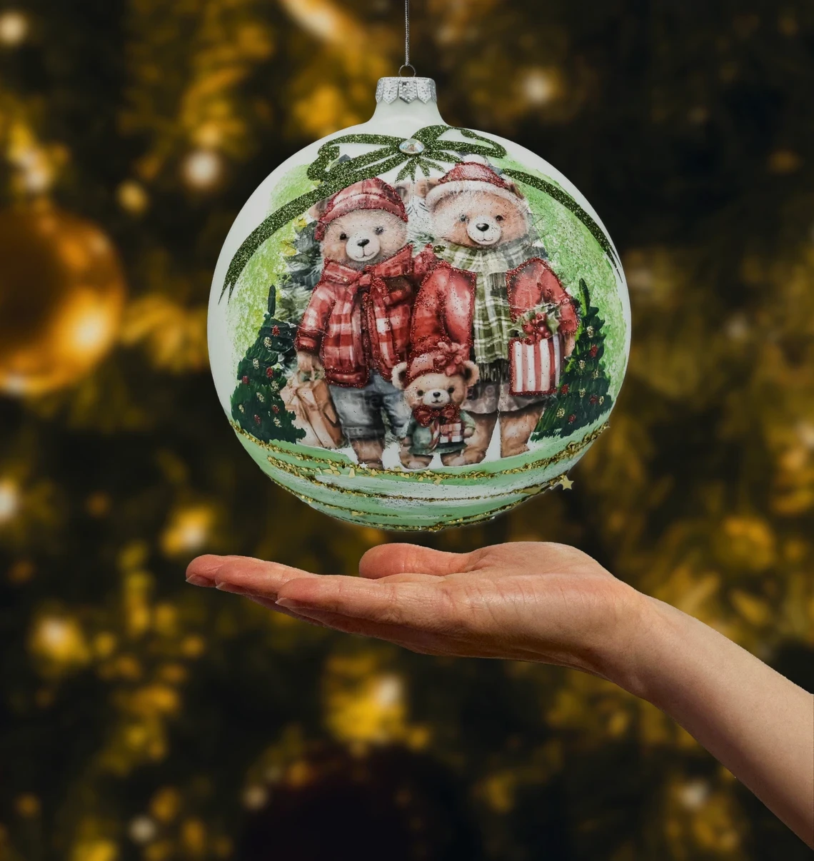 Bombka okrągła: Rodzina Misiów realne zdjęcie