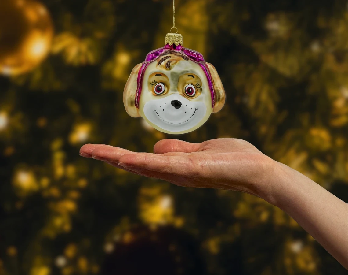 Szklana bombka figurka Skye Psi Patrol realne zdjęcie