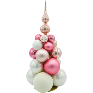 Szklana choinka: róż i biel