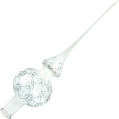 Czubek na choinkę: biel i srebro pod kątem