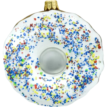 Donut z białym lukrem