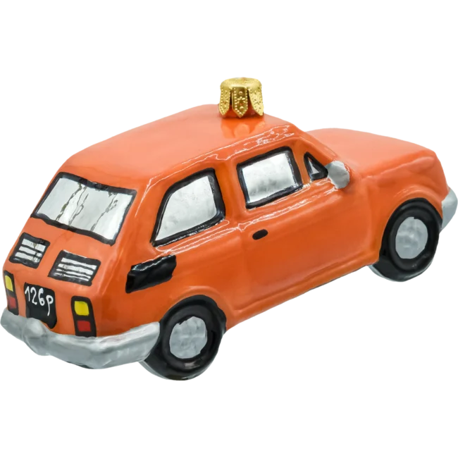 Szklana bombka figurka Fiat 126p Maluch tył